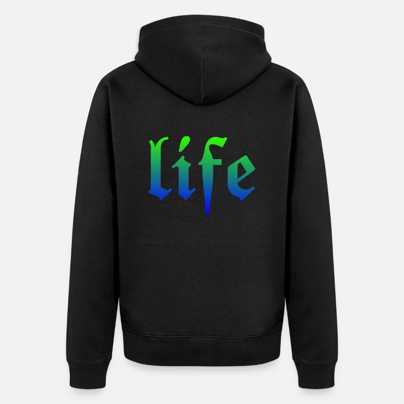 life - Unisex Premium Bio Zip Hoodie - Schwarz