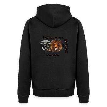 protégeons nos animaux sauvages les lions - Veste à capuche bio Premium Unisexe - noir - Dos - Nico (187cm)
