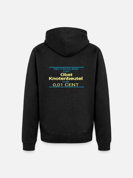 Plastiktüte - Tüten Spruch - Unisex Premium Bio Zip Hoodie - Schwarz