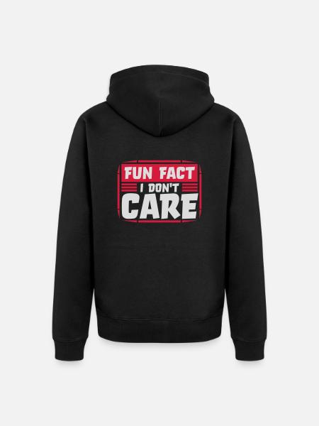 I don't care fact - Unisex Premium Organic Zip Hoodie - black