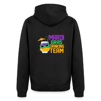 Mardi Gras Drinking Team Party BeadsParade - Unisex Premium Organic Zip Hoodie - black - Back - Nico (187cm)