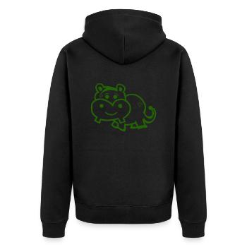 Hippopotame - animal sauvage mignon - Veste à capuche bio Premium Unisexe - noir - Dos - Nico (187cm)