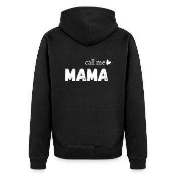 Call me mama - Unisex Premium Organic Zip Hoodie - black - Back - Nico (187cm)