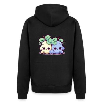 Mak et bok les raisins kawaii - Veste à capuche bio Premium Unisexe - noir - Dos - Nico (187cm)