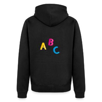 schulbeginn - Unisex Premium Bio Zip Hoodie - Schwarz - Hinten - Nico (187cm)
