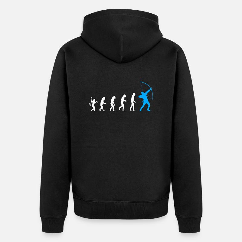 Archery Evolution Archer - Unisex Premium Organic Zip Hoodie - black