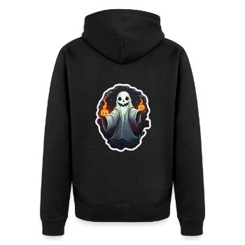 Spirit - Unisex Premium Organic Zip Hoodie - black - Back - Nico (187cm)