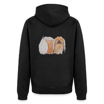Pékinois - amusant - Veste à capuche bio Premium Unisexe - noir - Dos - Nico (187cm)