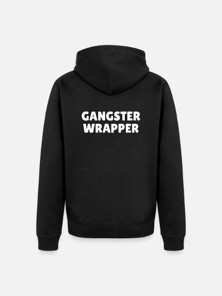 Gangster Wrapper funny Christmas - Unisex Premium Organic Zip Hoodie - black