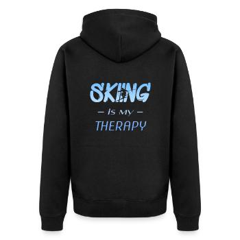 Ski-Fahrer T-Shirt Geschenk Apre Ski Berg - Unisex Premium Bio Zip Hoodie - Schwarz - Hinten - Nico (187cm)