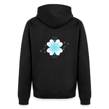 baby girl - Unisex Premium Bio Zip Hoodie - Schwarz - Hinten - Nico (187cm)