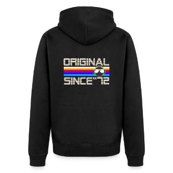 Since 72 - Unisex Premium Organic Zip Hoodie - black - Back - Nico (187cm)