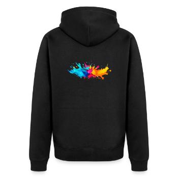 Explosion de Peinture - Veste à capuche bio Premium Unisexe - noir - Dos - Nico (187cm)