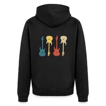 guitare rétro vintage - Veste à capuche bio Premium Unisexe - noir - Dos - Nico (187cm)