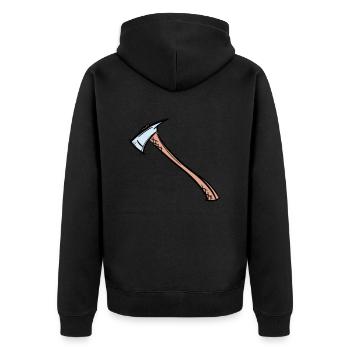 Dessin de hache / hache de pompier. Pompier. - Veste à capuche bio Premium Unisexe - noir - Dos - Nico (187cm)