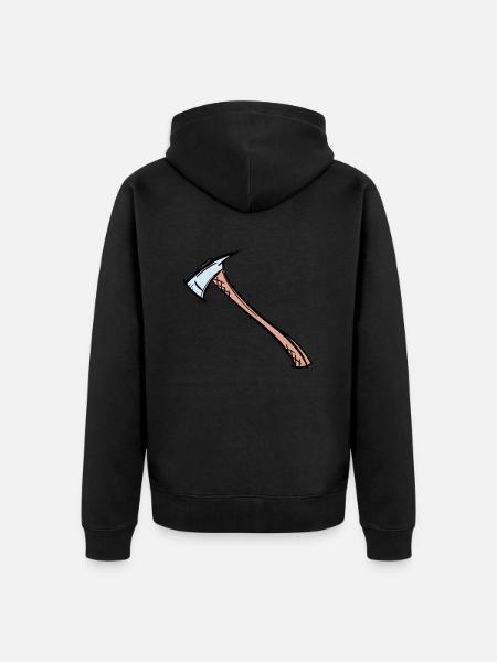 Axe Drawing / Fireman's Axe. Fireman. - Unisex Premium Organic Zip Hoodie - black
