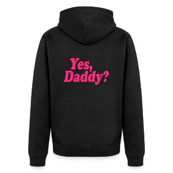 Yes daddy - Unisex Premium Bio Zip Hoodie - Schwarz - Hinten - Nico (187cm)