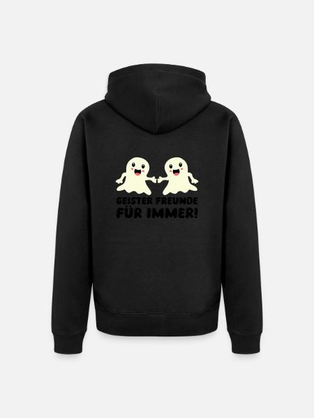 ghosts friends for ever - Unisex Premium Organic Zip Hoodie - black