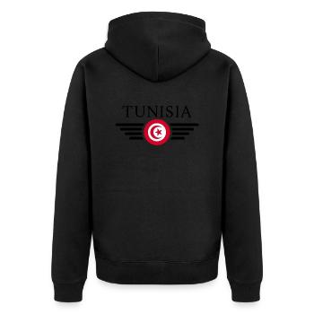 T-shirt design de style tunisien - Veste à capuche bio Premium Unisexe - noir - Dos - Nico (187cm)