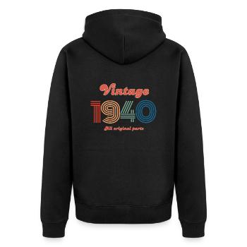 Vintage 1940 all original parts - Veste à capuche bio Premium Unisexe - noir - Dos - Nico (187cm)