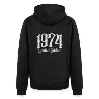 1974 Édition limitée - Veste à capuche bio Premium Unisexe - noir - Dos - Nico (187cm)