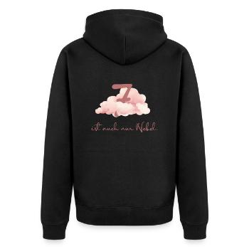 Wolke 7 - Unisex Premium Bio Zip Hoodie - Schwarz - Hinten - Nico (187cm)