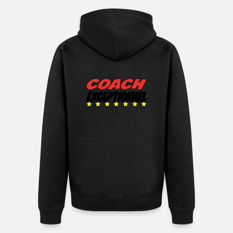 Herausragender COACH - Unisex Premium Bio Zip Hoodie - Schwarz