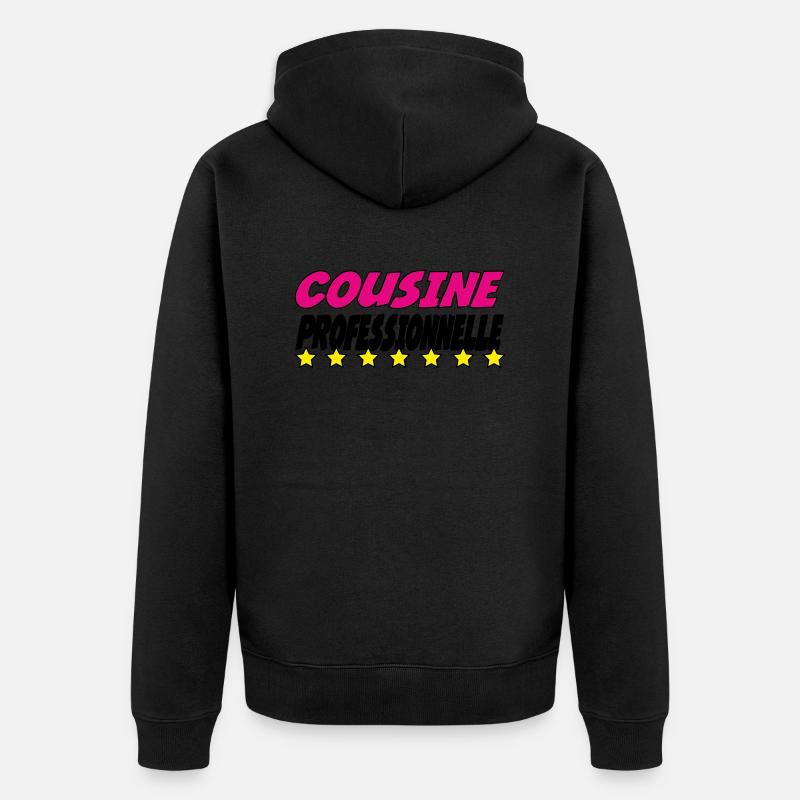 PROFESSIONELLER COUSIN - Unisex Premium Bio Zip Hoodie - Schwarz