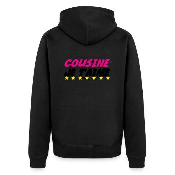 COUSINE JE t'aime - Veste à capuche bio Premium Unisexe - noir - Dos - Nico (187cm)