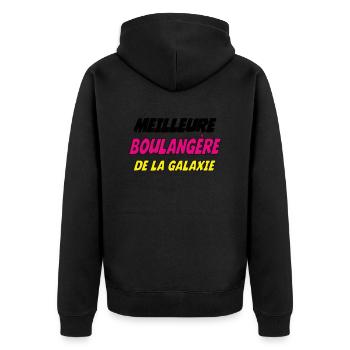 MEILLEURE boulangère DE LA GALAXIE - Veste à capuche bio Premium Unisexe - noir - Dos - Nico (187cm)