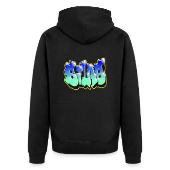 Graffiti SILAS BLUE GIFT BIRTHDAY BIRTH - Unisex Premium Organic Zip Hoodie - black - Back - Nico (187cm)