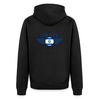 I Love Israel Elegance Style Design T-Shirt - Unisex Premium Organic Zip Hoodie - black - Back - Nico (187cm)