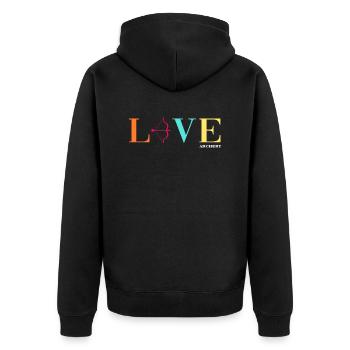 Archer Archery Course Target "archery" - Unisex Premium Organic Zip Hoodie - black - Back - Nico (187cm)