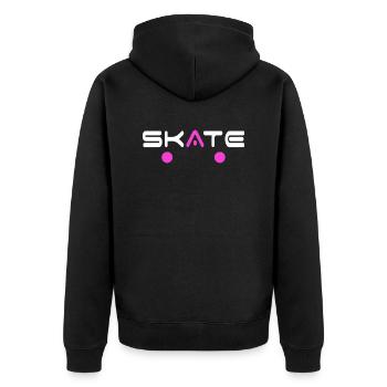 skate skateboarder skate-board halfpipe SK8 deck - Unisex Premium Bio Zip Hoodie - Schwarz - Hinten - Nico (187cm)