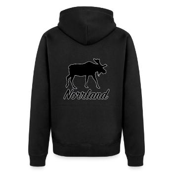 Norrland Elch Sverige Nordschweden Schweden - Unisex Premium Bio Zip Hoodie - Schwarz - Hinten - Nico (187cm)