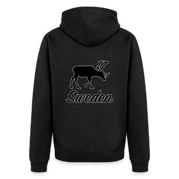 Suède Silhouette de renne Suède Souvenir - Veste à capuche bio Premium Unisexe - noir - Dos - Nico (187cm)