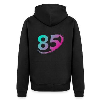 Numéro 85 multicolore - Veste à capuche bio Premium Unisexe - noir - Dos - Nico (187cm)