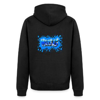 MARIUS GRAFFITI NAME PRINTABLE - Veste à capuche bio Premium Unisexe - noir - Dos - Nico (187cm)