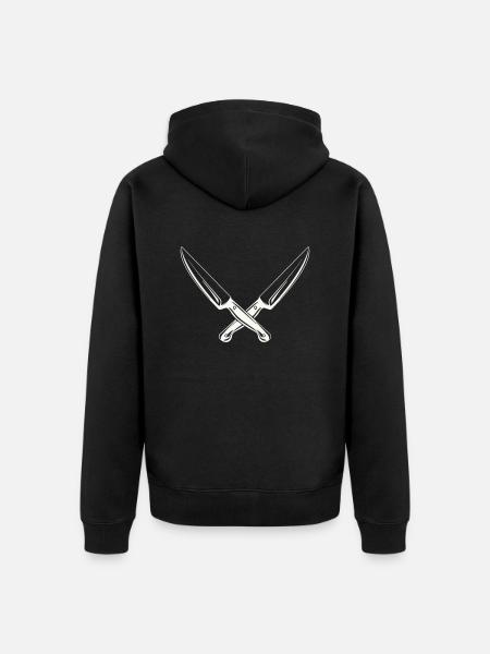 Knife 2 - Unisex Premium Organic Zip Hoodie - black
