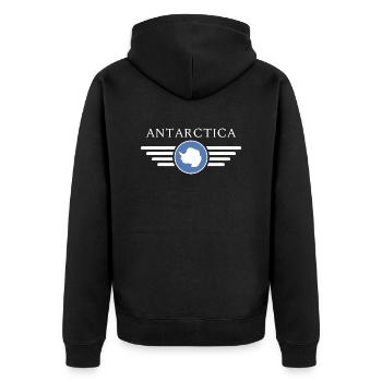 I Love Antarctica, Elegance Style Design T-Shirt - Unisex Premium Organic Zip Hoodie - black - Back - Nico (187cm)