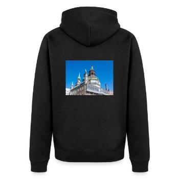 Chapelle Notre-Dame de Bon Secours, Montréal, Québec - Veste à capuche bio Premium Unisexe - noir - Dos - Nico (187cm)