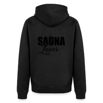 Sauna Wellness Spa - Unisex Premium Organic Zip Hoodie - black - Back - Nico (187cm)
