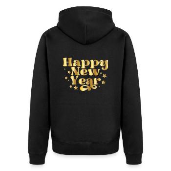 Happy New Year – New Year's Eve Design with Stars - Unisex Premium Organic Zip Hoodie - black - Back - Nico (187cm)