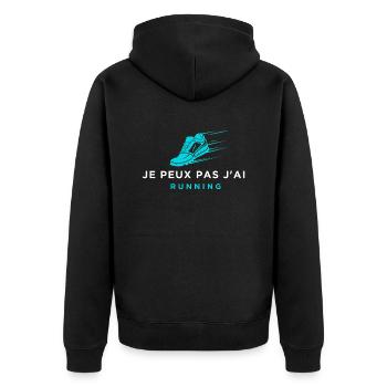 I can't I have running woman - Unisex Premium Organic Zip Hoodie - black - Back - Nico (187cm)