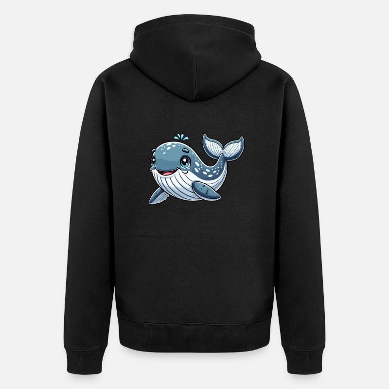 Enfant baleine - Veste à capuche bio Premium Unisexe - noir