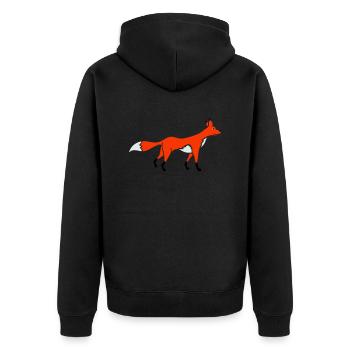 Fuchs Rotfuchs Wildes Tier Schlauer Wald Bewohner - Unisex Premium Bio Zip Hoodie - Schwarz - Hinten - Nico (187cm)