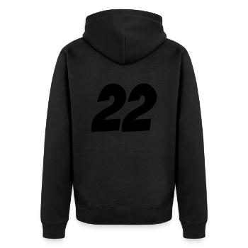 22 - Unisex Premium Organic Zip Hoodie - black - Back - Nico (187cm)