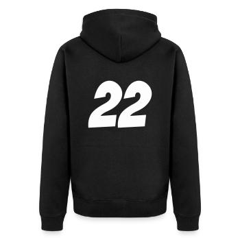 22 - Unisex Premium Organic Zip Hoodie - black - Back - Nico (187cm)