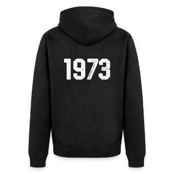 1973 Vintage Born Vintage 1973 Birthday 1973 - Unisex Premium Organic Zip Hoodie - black - Back - Nico (187cm)