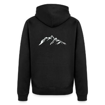 berge - Unisex Premium Bio Zip Hoodie - Schwarz - Hinten - Nico (187cm)